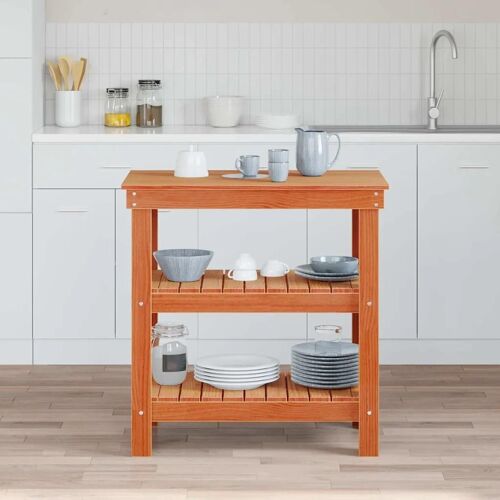 vidaXL Établi Marron cire 78.5 x 50 x 80 cm Bois massif en pin