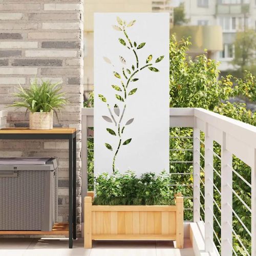 Vidaxl Panneau Décoratif De Jardin Blanc 50 X 140 Cm