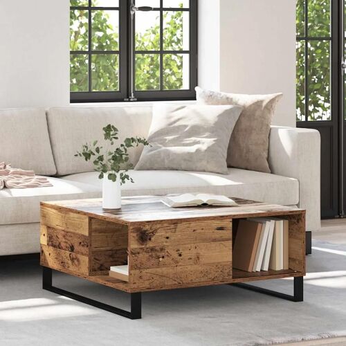 Vidaxl Table Basse Bois Ancien 80 X 80 X 36,5 Cm Bois D'ingénierie