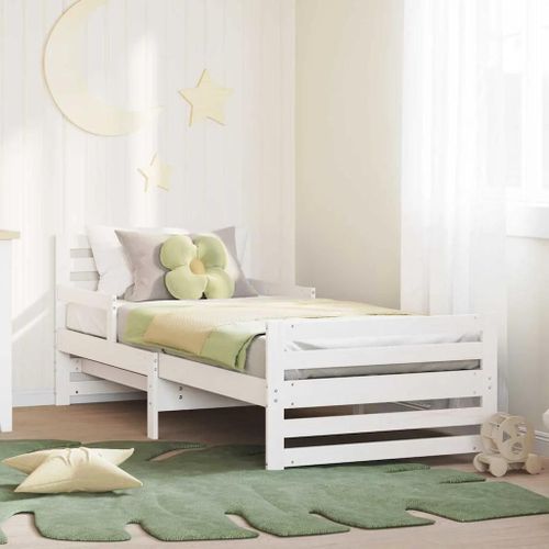 Vidaxl Lit Extensible Pour Enfants Other Blanc 80 X 130 / 165 / 200 Cm