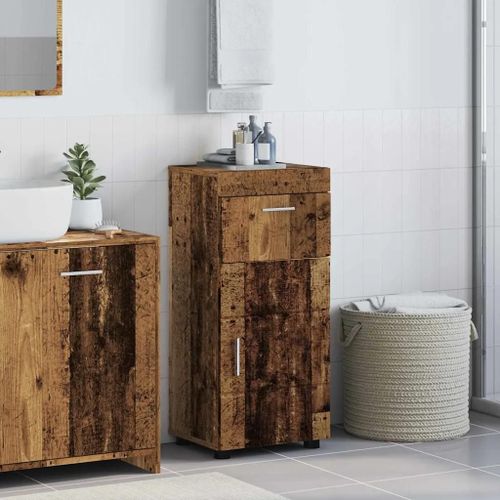 Vidaxl Cabinet De Salle De Bain Bois Ancien 37 X 31.5 X 82 Cm