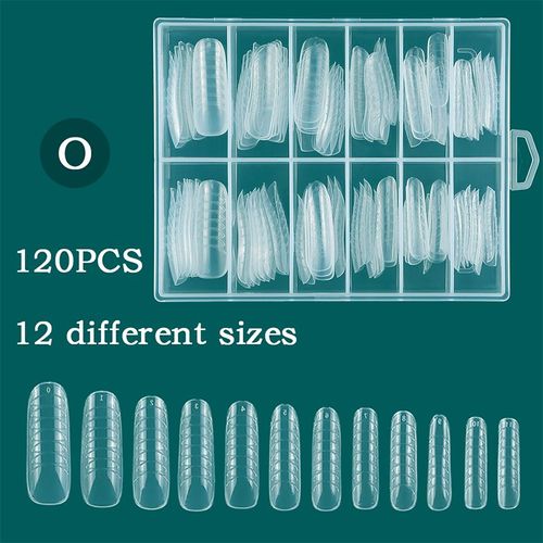 2023 Nouvelles Formes Supérieures D'ongles 120 Pièces Double Formes Faux Ongles Moule Pour Une Construction Rapide Formes D'extension Uv Gel Top Moules Ongles Étendre Moule - Type 120pcs O Box 