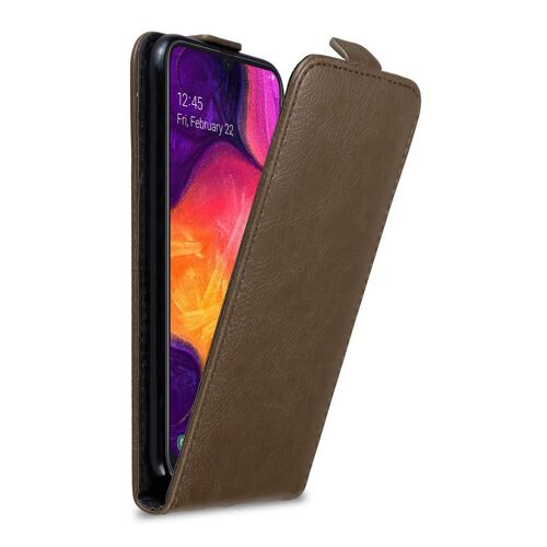 Coque pour Samsung Galaxy A50 4G / A50s / A30s en MARRON CAFÉ Housse de protection Étui au design flip avec fermeture magnétique