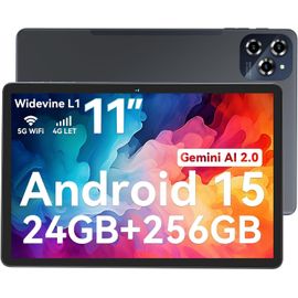 Tablette Tactile KINGRID 11" FHD, 1920*1200, RAM 24Go ROM 256Go-SD 2To, Caméras Al 8MP + 16MP, Android 15, 8000 mAh, 5G WiFi