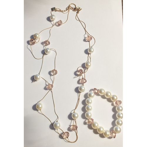 Parure Collier + Bracelet En Perles - Pierre Cardin