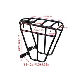 Porte-Bagages De Cyclisme,Porte-Bagages De Tourisme,Capacité De 25kg,En Acier Robuste,Sacoche Avant De Cyclisme,Équipement De Cyclisme - Type Black