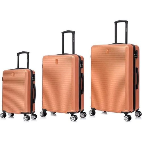 Celims France France- Set Valise Rigide 3 Pièces | Cabine + Moyenne + Grande Taille | 55x35x25 cm + 65cm + 75cm | Valise Lot de 3 | Crème