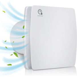 Ventilateur extracteur d`air silencieux 100mm avec capteur d'humidité,temps de fonctionnement réglable,avec ventilateur mural temporisé,pour salle de bain,WC,cuisine,blanc.