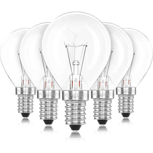 Ampoule de Four E14 G45 220V Dimmable,Ampoule Four 300 Degré Résistante Lampe Four E14 400LM Blanc Chaud 2700K,45MM Golf Ampoule E14 pour Four,Cuisinière,Micro-ondes,Lampe à Lave,Lot de 5