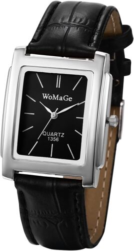Montre Montre Minimaliste Analogique À Quartz/Bracelet En Cuir/Montre Rectangle Pour Hommes.[J634]