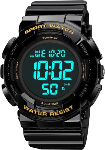 Homme Sport Montre Led Digitale Électronique High Volume Métronome Temps Double Etanche Outdoor Militaires Chronographe Alarme Date Montres Bracelet.[J877]