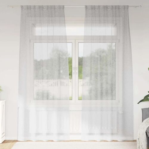 Vidaxl Rideaux Avec Des Rideaux 2 Pcs Gris Clair Polyester