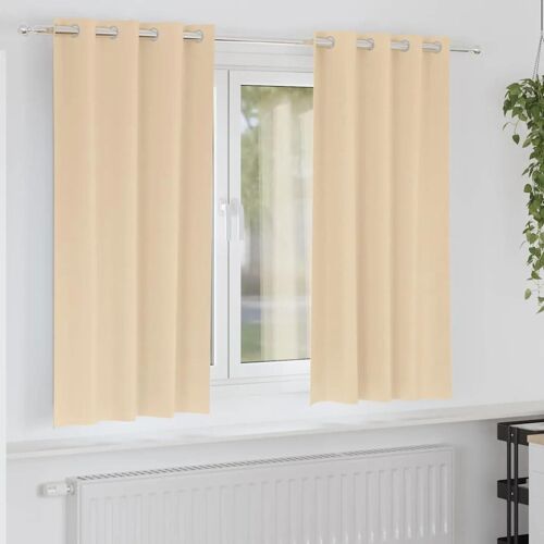 Vidaxl Rideaux Avec Des Rideaux 2 Pcs Crème Polyester
