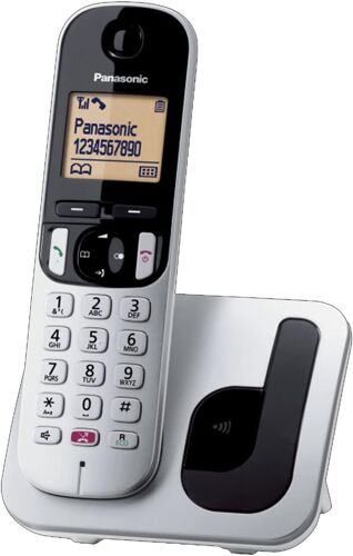 Panasonic KX-TGC250 Cordless Silver Utilizzo Semplice Funzione Sveglia Vivavoce