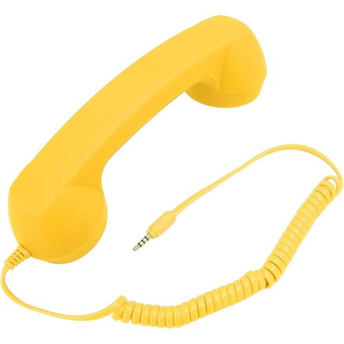 jum-Combiné Téléphonique Vintage,Microphone Récepteur De Téléphone Portable Rétro Pour Tous Les Smartphones Et Ordinateurs Avec Prise Jack 3,5 Mm(Yellow)