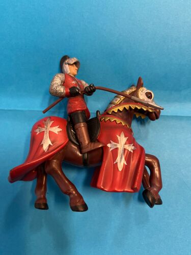 Figurine chevalier avec lance à cheval - moyen âge - simba