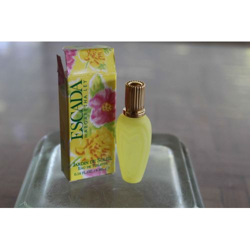 Neuve Et Fermèe Dans Sa Jolie Boîte ,Miniature " Jardin De Soleil " Escada ,Margaretha Ley.4ml . Eau De Toilette.Envoi Mondial Relay.