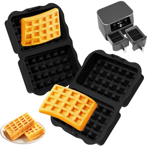 2PCS Inserts à Gaufres en Silicone,Accessoires pour Airfryer Compatibles avec Ninja AF400EU,AF500EU,AF300EU,Moule à Gaufres Passe au Lave-Vaisselle
