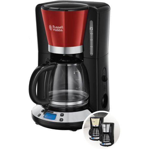 Cafetière Filtre [Programmable, Technologie Whirltech Pour Extraction & Arôme Optimaux] Rouge (10 Tasses, Verseuse En Verre 1,25L, Maintien Au Chaud, 1100W) Machine À Café 24031-56[BOU9180755]
