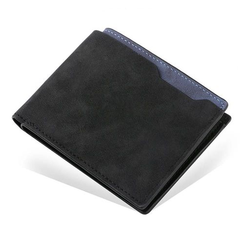 Portefeuille En Cuir Pour Hommes,Slim,Hipster,Peau De Vache,Porte-Cartes De Crédit/Carte D'Identité,Inserts,Porte-Monnaie,Portefeuille Pliable D'Affaires De Luxe.Black-2.