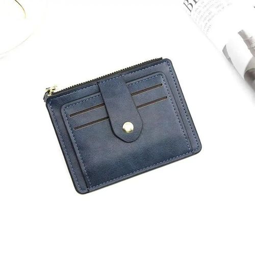 Portefeuille En Cuir Mince Avec Poche À Monnaie Pour Hommes Et Femmes,Porte-Cartes De Crédit,Porte-Cartes D'Identité,Marque De Créateur,Luxe,Petit.Blue.
