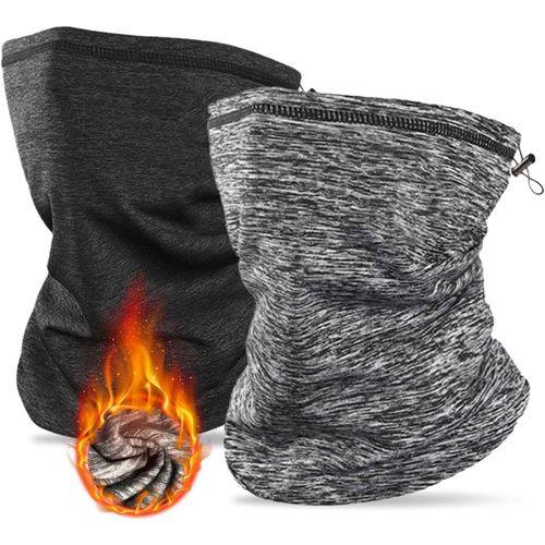Sept-2 Pièces Tour De Cou Gaiter Masque, Écharpes Unisexes En Boucle, Tour De Cou Élastique, Cache Cou Homme, Cache Cou Hiver Pour Le Temps Froid Et Froid Ski Cyclisme Moto Running
