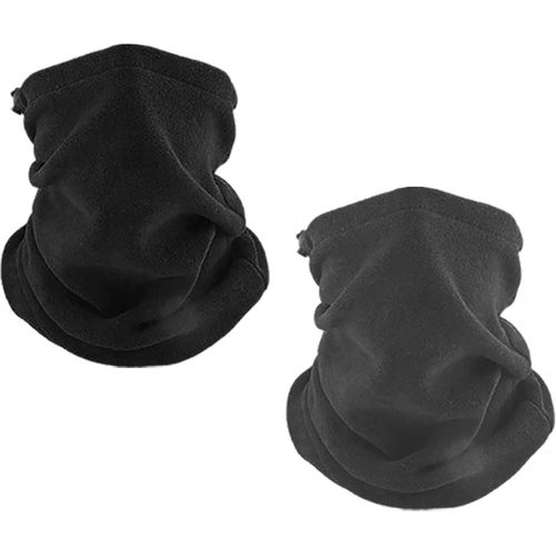 Qxer-2 Pièces Cache Cou Polaire Masque, Unisex Bandeau Écharpe De Moto Masque De Ski Écharpe Chaude Élastique Cou Gaiter, Masque Chaud Cagoule Pour Homme Femme