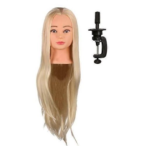 Tête de mannequin de coiffure avec pince, 50,8 cm, 66 cm, blond