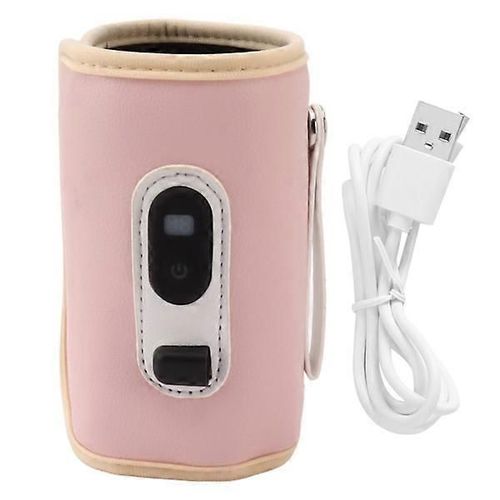 Chauffe-Biberon Usb À Affichage Numérique, 5 Vitesses, Chauffe-Lait Portable Pour Lait, Lait Maternel, Eau, Rose