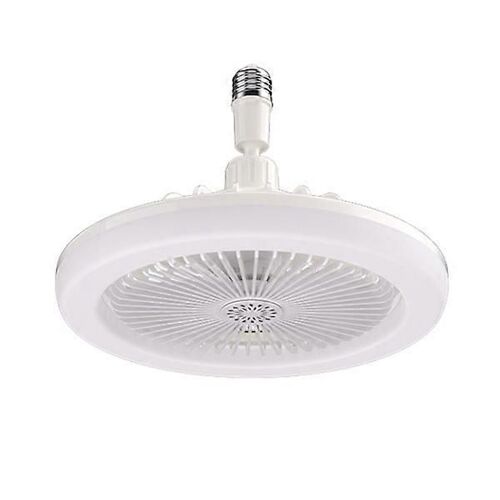 Ventilateur de plafond électrique avec lampe, économie d'énergie, silencieux, pour salle de bain, cuisine, chambre (télécommande, blanc)