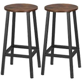 Ensemble De 2 Tabourets De Bar Modernes Rootz - Tabourets De Cuisine - Tabourets De Banc - Hauteur 65 Cm - Design Compact - Structure En Acier