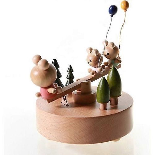 Boîte à musique en bois de scène innovante, la première boîte à musique créative, boîte en bois décorative à manivelle, cadeaux d'anniversaire et idées de décoration, Noël (Ra