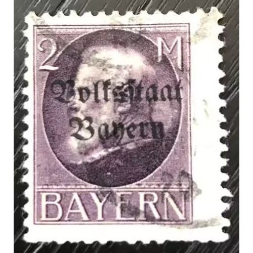 Timbre Oblitéré Allemagne Bayern 1919/1920 Volksstaat Mi N° 129