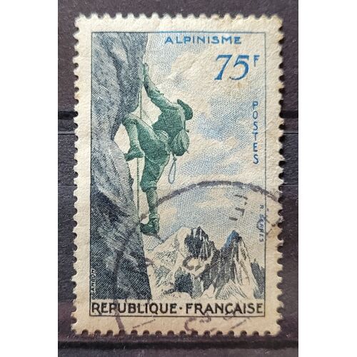 Timbre France - Yt 1075 - 75f - 1956 - Série Sportive, L'alpinisme