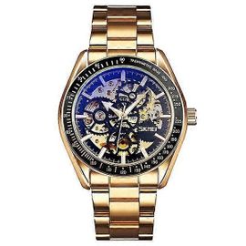 Montre Mécanique Squelette Automatique Skmei 9194 Pour Homme, Cadran Noir Doré, Non Spécifié