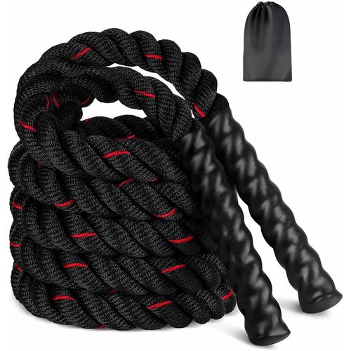 Asfasfq-Corde À Sauter Lourde Pour Homme Et Femme, Avec Sac De Rangement,280cm/0,6kg Battle Jump Rope Corde Sport Musculation Pour Renforcement De La Force Et Tonification Musculair