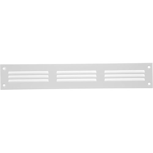Grille d'aération blanche de 300 mm x 50 mm - Grilles de reprise d'air en acier - pour plafond et mur latéral - Système CVC - Équipées de protection (30 x 5 cm)
