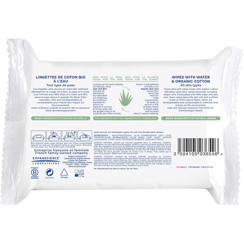 Asfasfq-Lingettes À L'eau Bio Cotton , 60 Unité (Lot De 1)