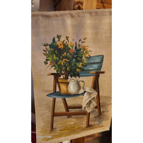 Peinture originale sur toile de lin enduite. Signée par artiste peintre.