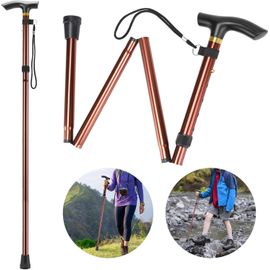 Canne Pliante En 4 Et Réglable Canne Pliante Légère En Aluminium En Métal Canapé Non Glissant Unisexe Pour La Randonnée Trekking Voyage.[Q145]