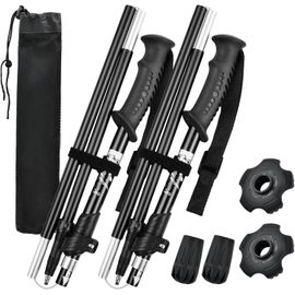 2 Pcs Hiking Pole,Nordic Walking Pole,110-130 Cm Folding Walking Pole,Non-Slip Folding Walking Pole,Lightweight Telescopic Retractable Trekking Poles For Men & Women Mountaineering Camping