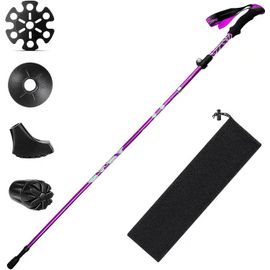 Bâton De Marche Nordique,Baton De Randonnée Pliable 105-125cm,Baton De Marche Pour Trekking Et Randonnée