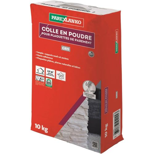 Loc--Colle En Pou E Pour Plaquette De Parement-Gris-Plaquettes En Plâtre,Pierres Naturelles Et Béton-Murs Intérieurs Sur Supports Neufs Et Anciens-10Kg