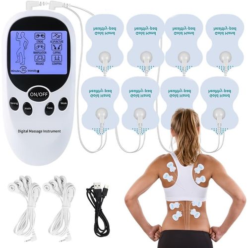 Loc-Electrostimulateur Musculaire,2 Canaux Appareil Electrostimulation Musculaire,6 Modes Et 11 Niveaux D'intensité,Stimulateur Musculaire Avec 8 Électrodes Pour Détente Musculaire