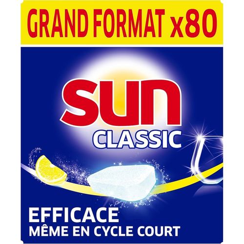 KGABERY-Pastilles Lave-Vaisselle Classic Citron-80 Tablettes-Efficace Pendant Les Cycles Courts-Brillance Étincelante-Fabriqué En France