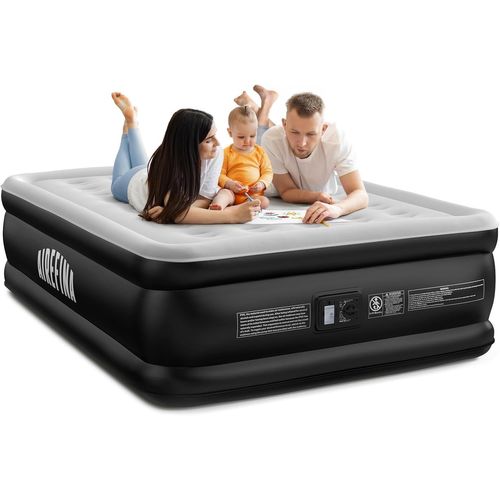 SUBZONAL-Matelas Gonflable 2 Personnes, Lit Gonflable avec Pompe Intégrée, Matelas Gonflables pour La Maison, Les Invités ou Le Camping, Confortable et Durable 152 x 203 x 46 cm