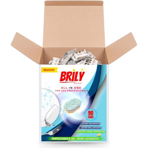 Loc-Brily By Nouveau Pastilles Lessive Pour Le Lave-Vaisselle-90 Tabs All In One-Brillant Dégraissant¿90 Gèlules Citron¿Action Détartrante