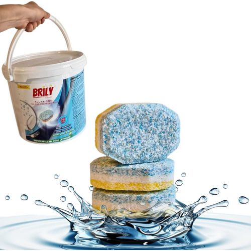 Loc-Brily By Nouveau Pastilles Lessive Pour Le Lave-Vaisselle 125 All In One Brillant Dégraissant¿125 Gèlules Citron¿Action Détartrante