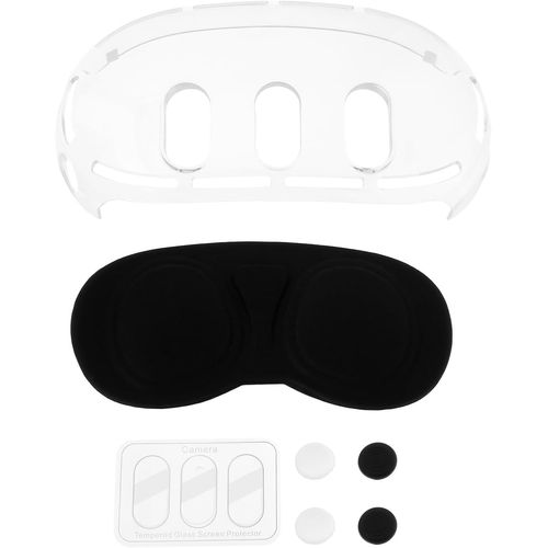 1 Set Lunettes Vr Étui De Protection De Remplacement Étui Transparent Avec Couvercle D'objectif Protecteur D'objectif En Verre Trempé Capuchons De Joystick Compatible Avec Meta Quest 3