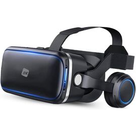 NK Casque Réalité Virtuelle - Casque VR avec Audio Compatible avec iPhone & Android (4,7" - 6,53" Smartphones), Angle de Vision 90-100 degrés, Rotation 360°, Cible et Pupille Réglable - Noir